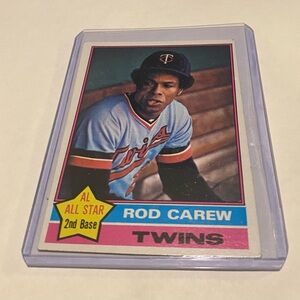 Rod Carew 1976 Topps Baseball Card AL All Star 2nd base # 400 Minnesota twins